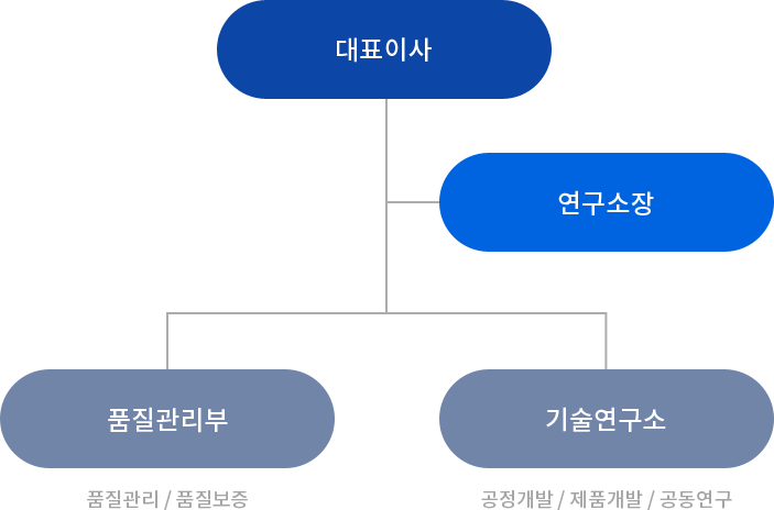 연구기술 개발(조직도) 다음 내용참조