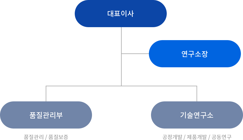 연구기술 개발(조직도) 다음 내용참조